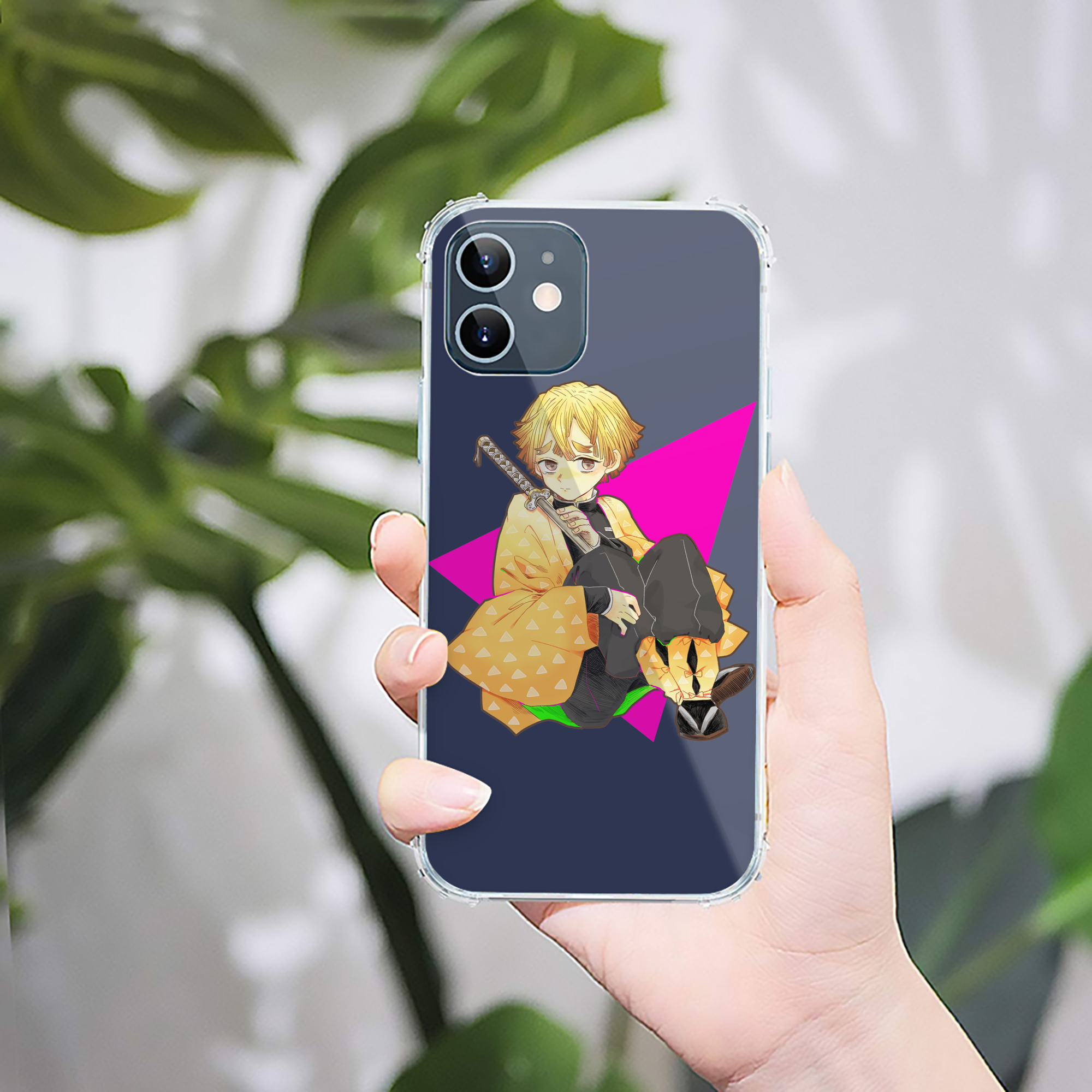 （画像用） 鬼滅の刃（きめつのやいば）我妻 善逸／あがつま ぜんいつ Agatsuma Zenitsu 【iPhone 12シリーズ対応】透明スマホケース（クリアソフトケース）